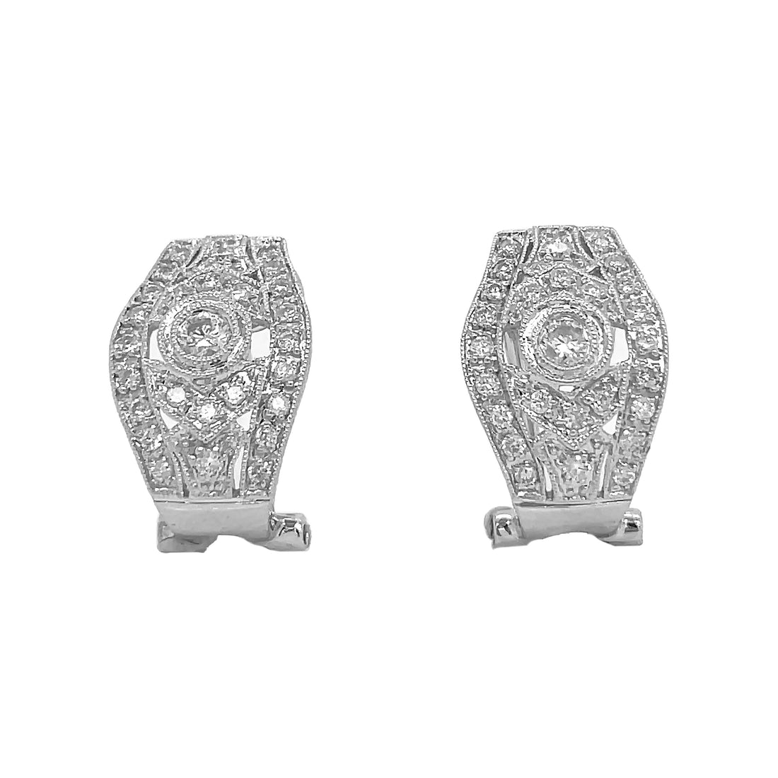 18kt White Gold Diamond Earrings