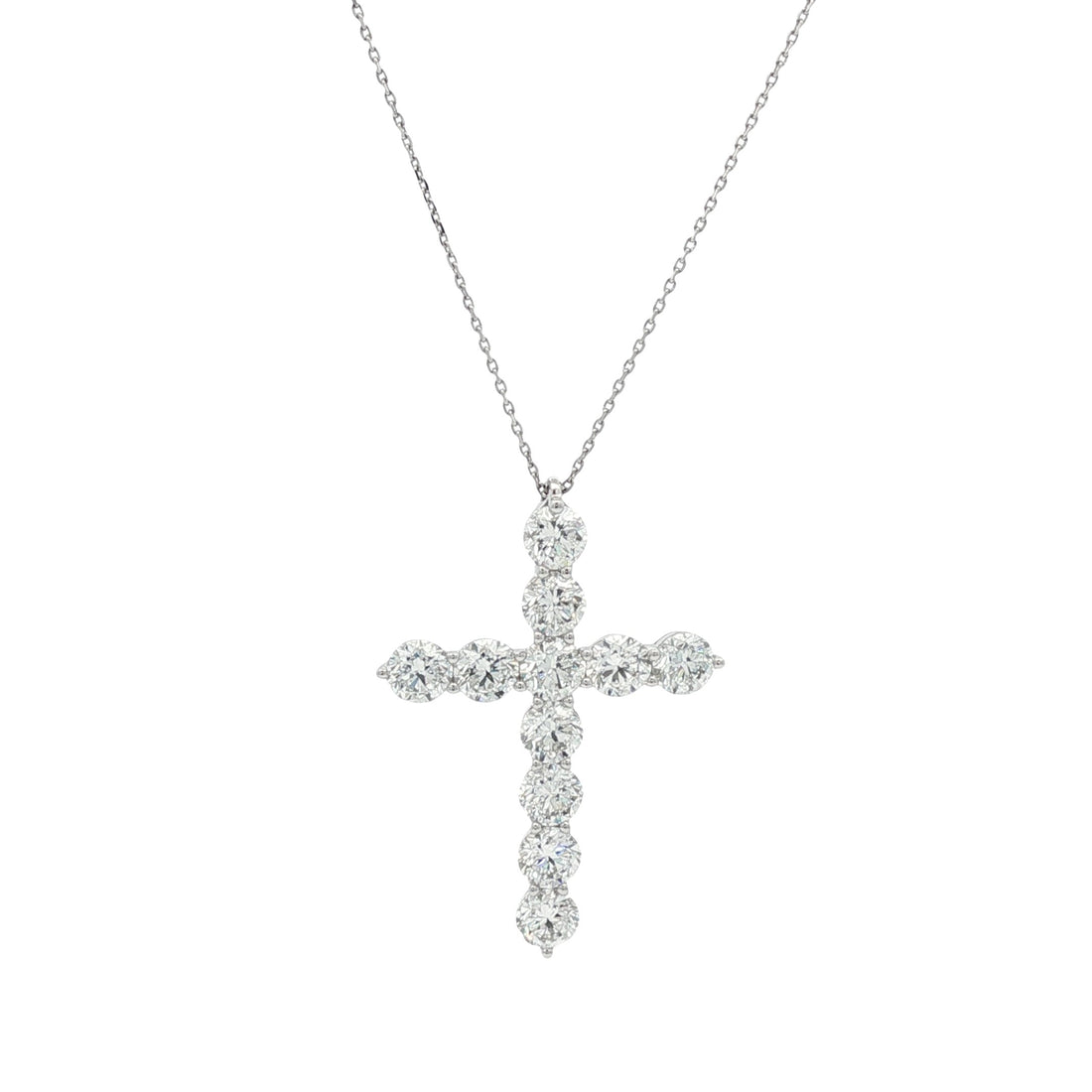 14kt White Gold Lab Diamond Cross Pendant