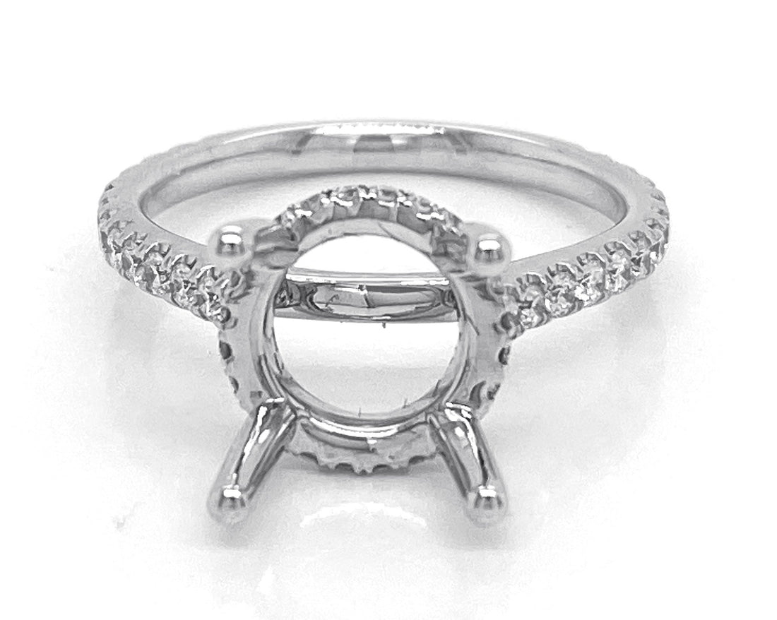 18kt White Gold Diamond Semi Mount