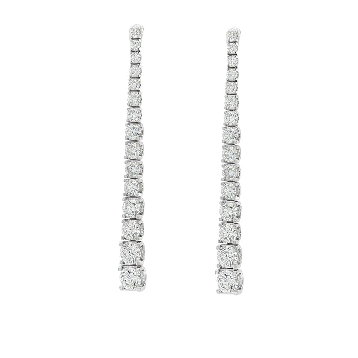 18kt White Gold Diamond Dangling Earrings