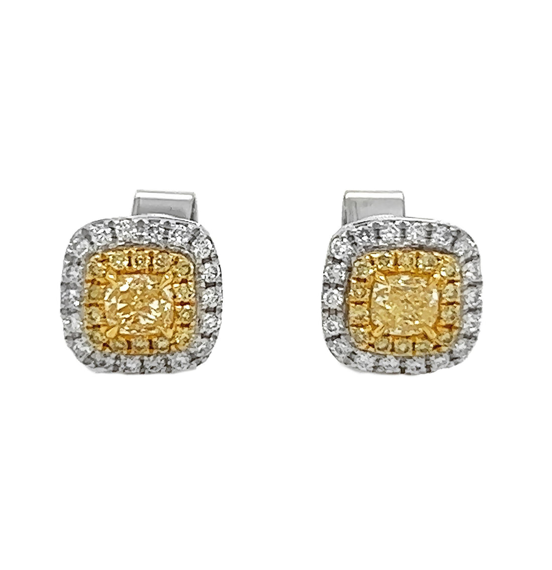 18kt White And Yellow Gold Diamond Earring