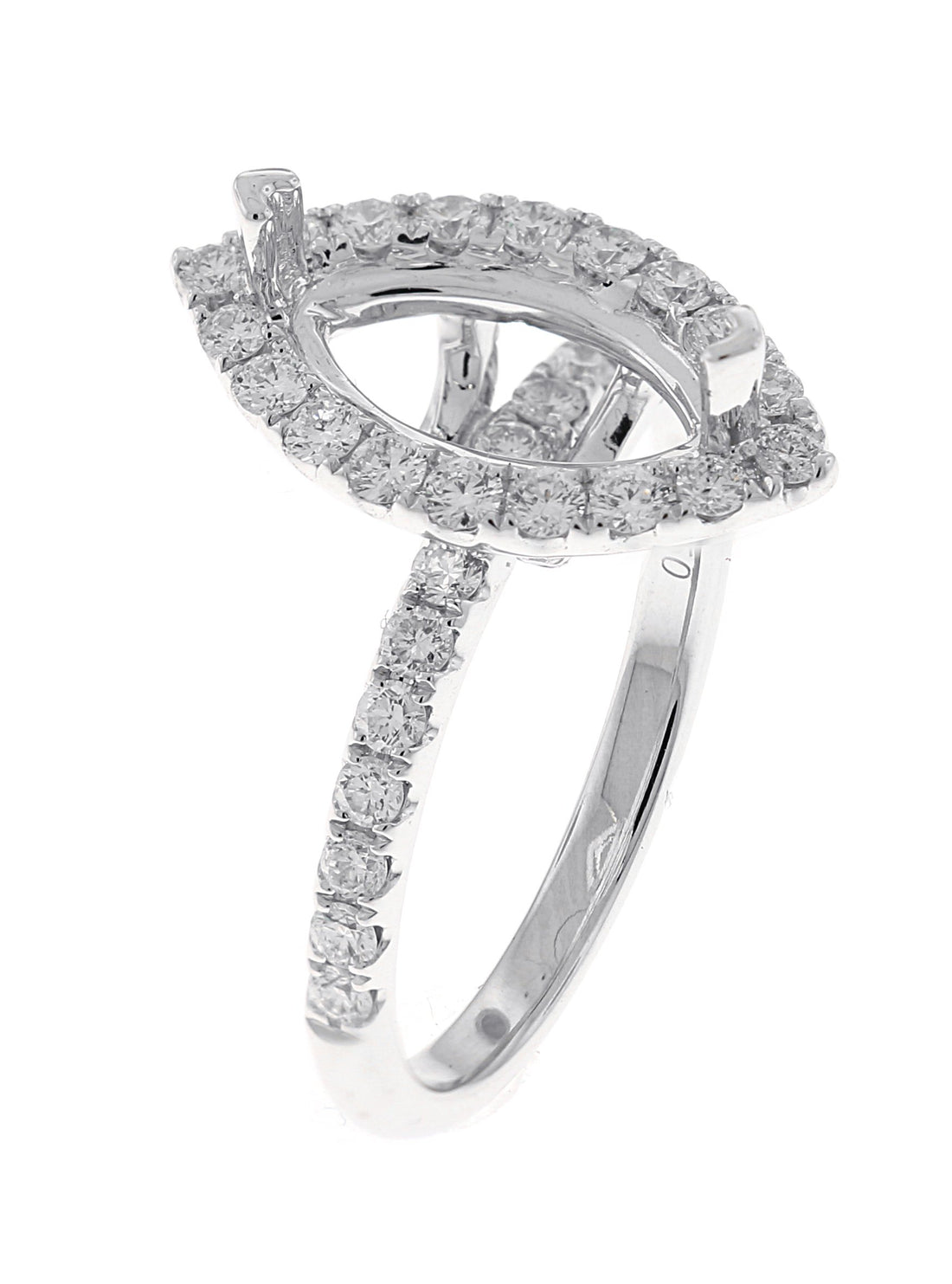 18kt White Gold Diamond Halo Semi Mount