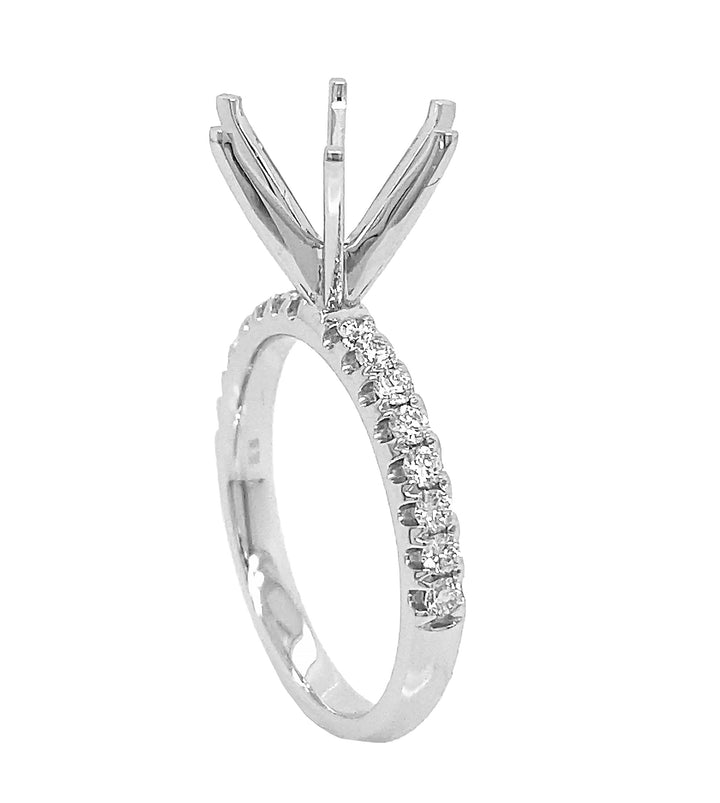 18kt White Gold Diamond Semi Mount