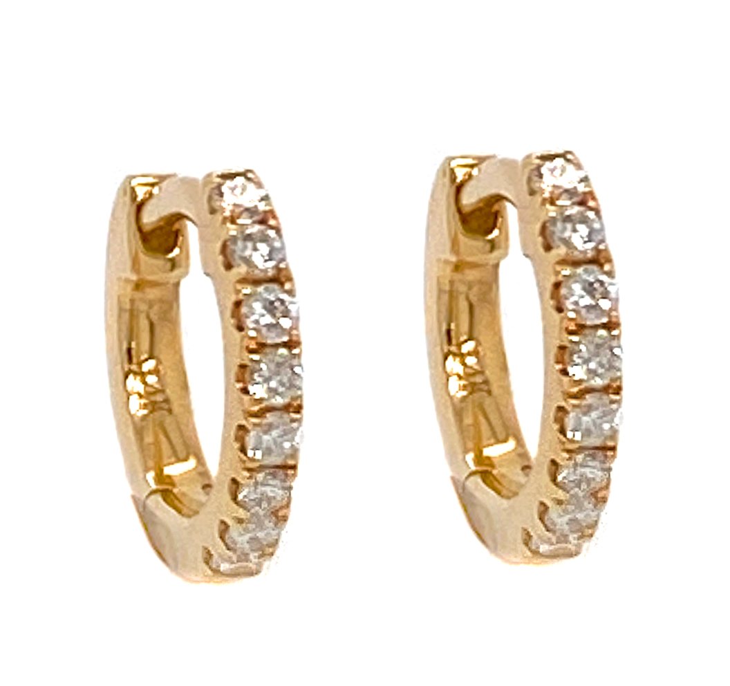 14Kt Yellow Gold Diamond Earrings