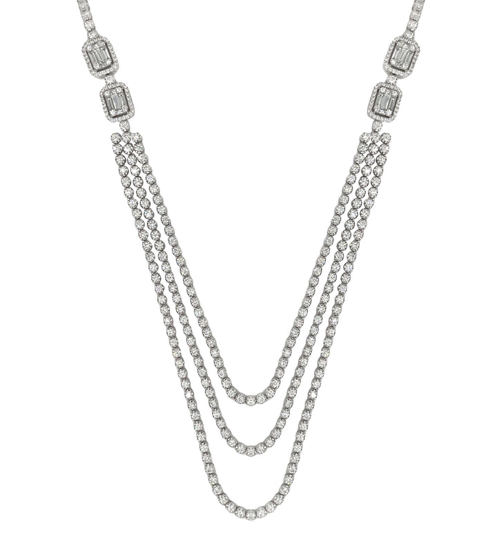 18kt White Gold Diamond Tennis Necklace