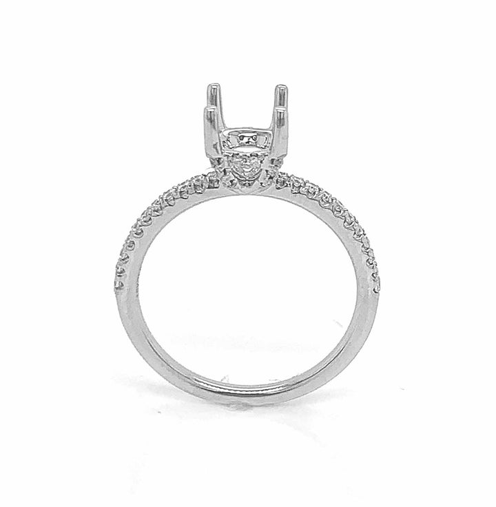 18kt White Gold Diamond Semi Mount
