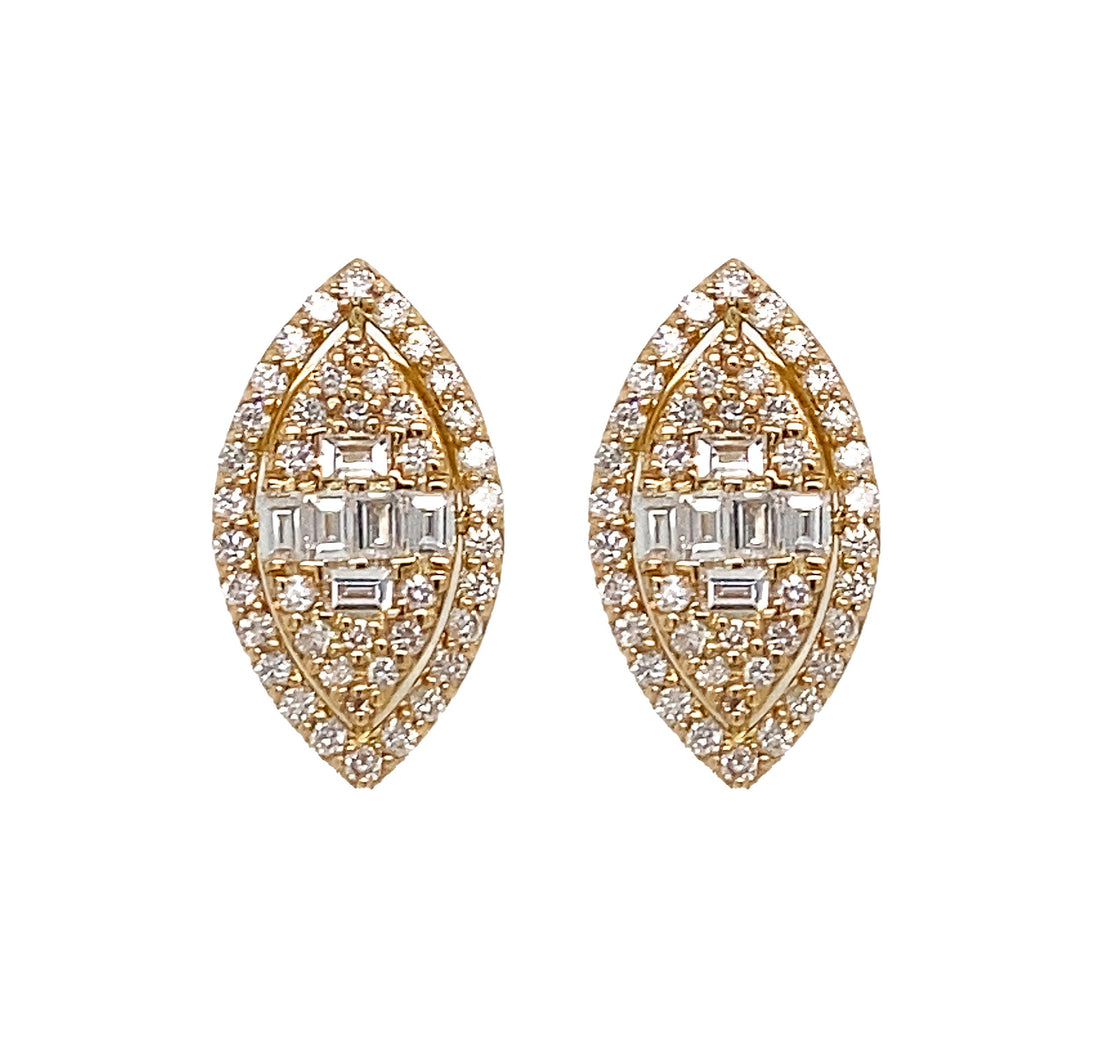 18kt Yellow Gold Diamond Earrings
