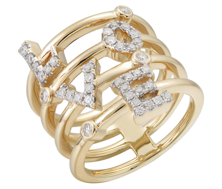 18kt Yellow Gold Diamond "LOVE" Ring