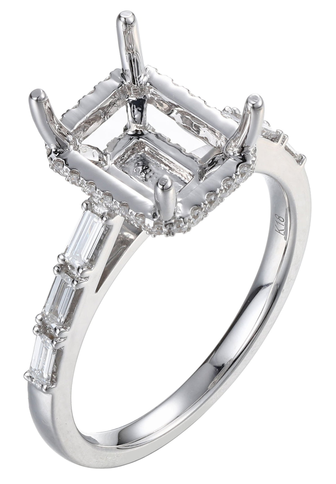 18kt White Gold Diamond Semi-mount