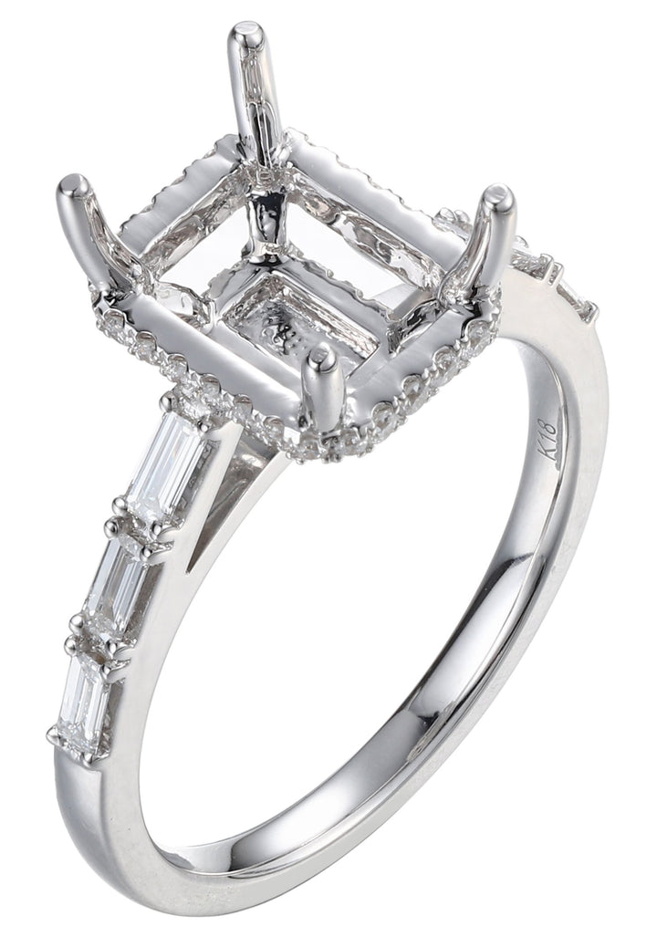 18kt White Gold Diamond Semi-mount