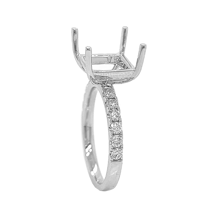 18kt White Gold Diamond Semi Mount