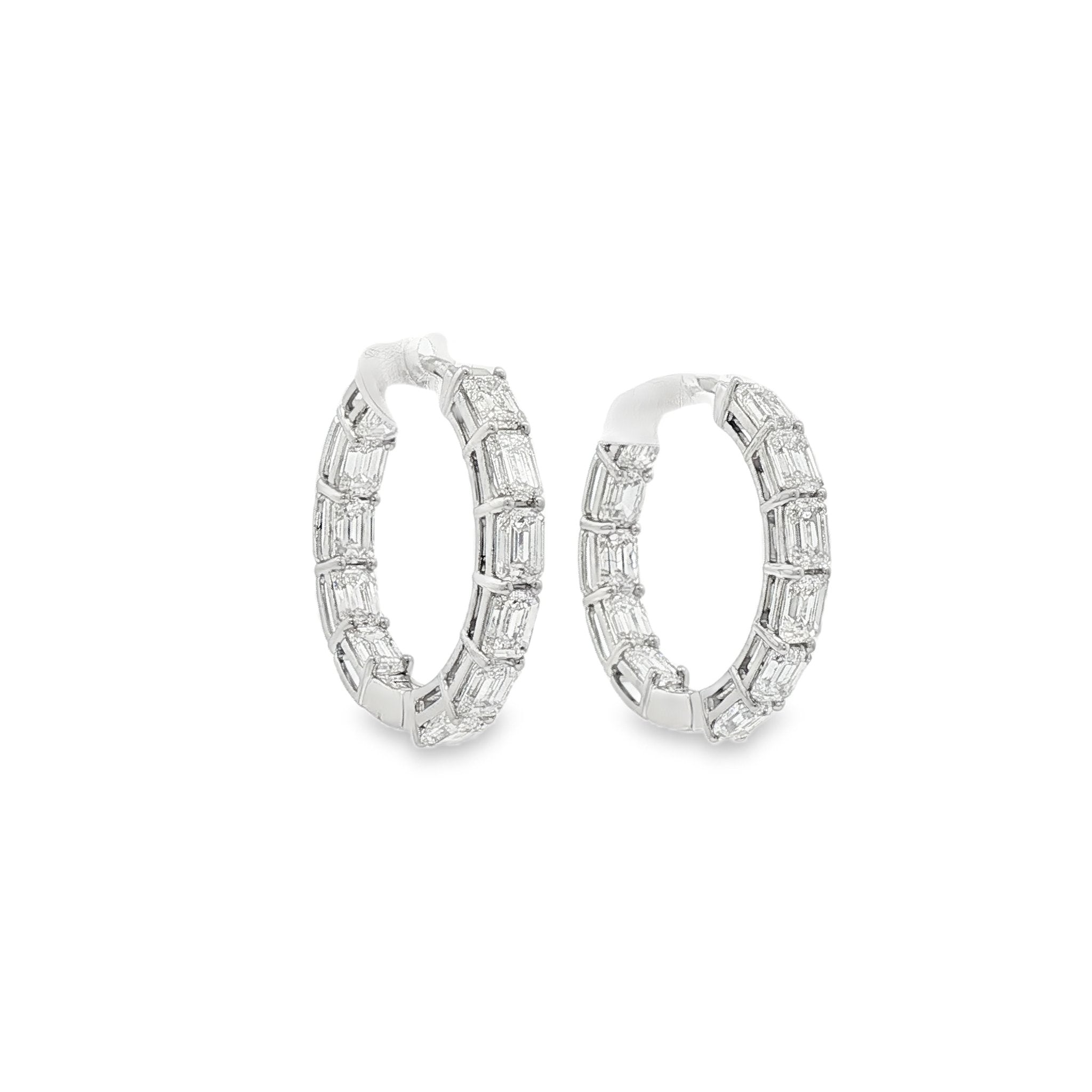 14kt White Gold Lab Diamond Huggie Earring