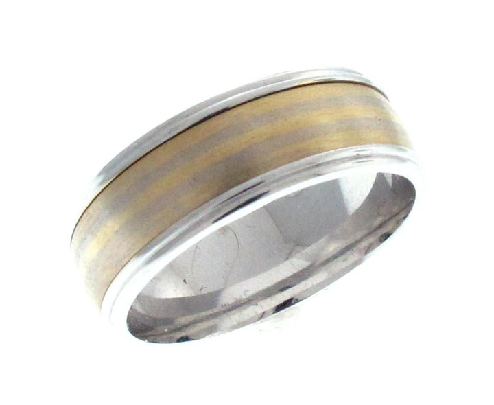 14kt White and Yellow Gold Men's Wedding Band