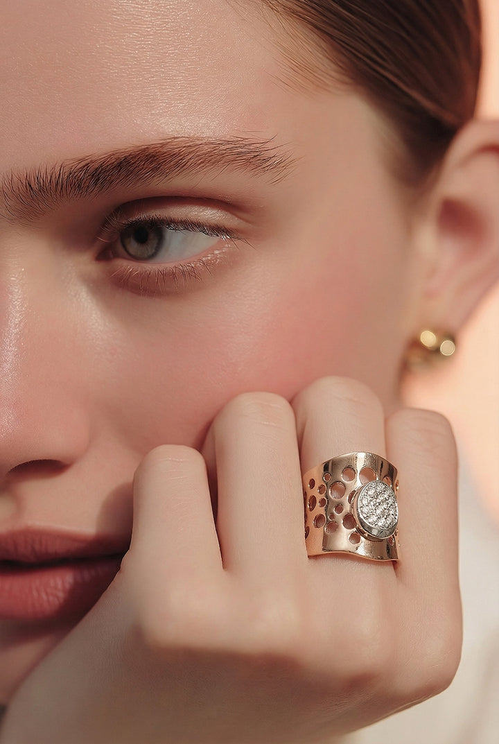 18kt Rose Gold Diamond Ring