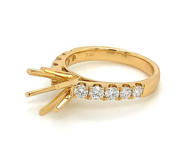18kt Yellow Gold Diamond Semi Mount
