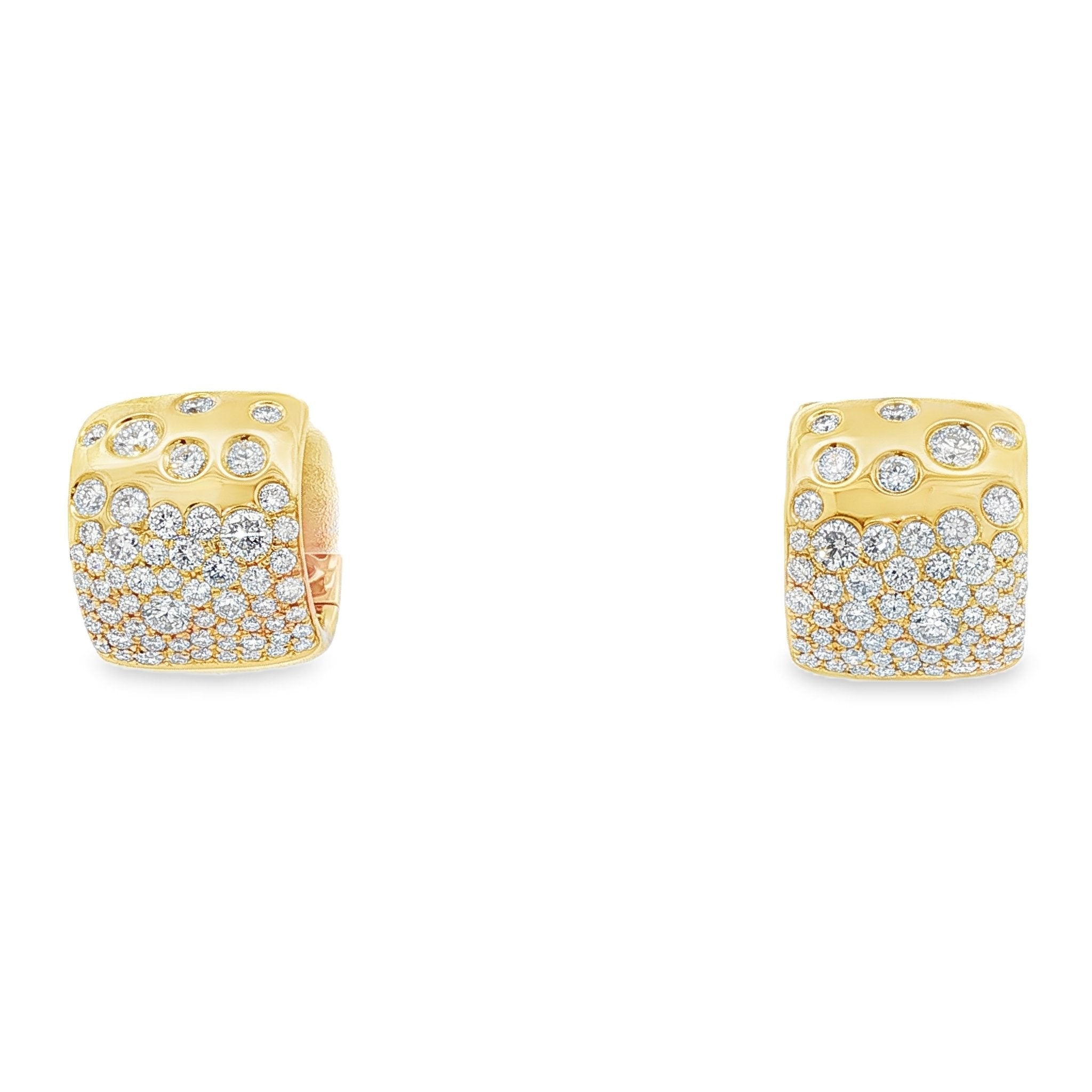 18kt Yellow Gold Diamond Huggie Earrings