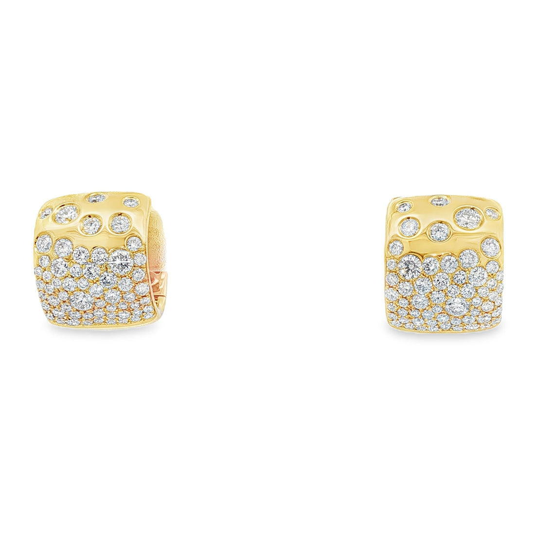 18kt Yellow Gold Diamond Huggie Earrings