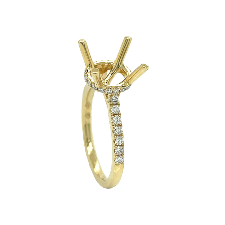 18kt Yellow Gold Diamond Semi-mount