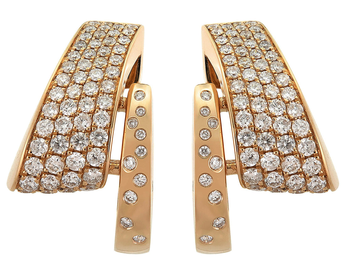 18kt Rose Gold Diamond Earrings
