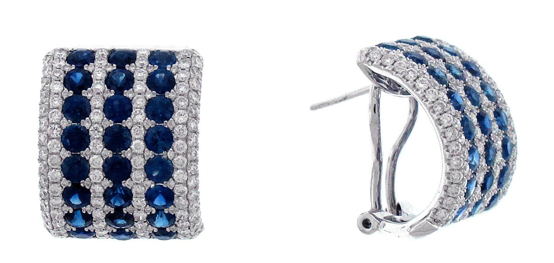 18kt White Gold Blue Sapphire Earrings