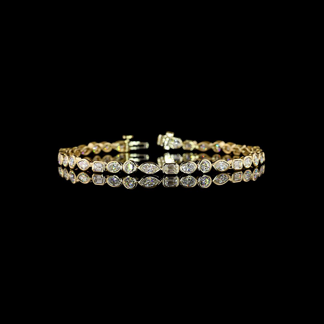 14kt Yellow Gold Lab Diamond Tennis Bracelet