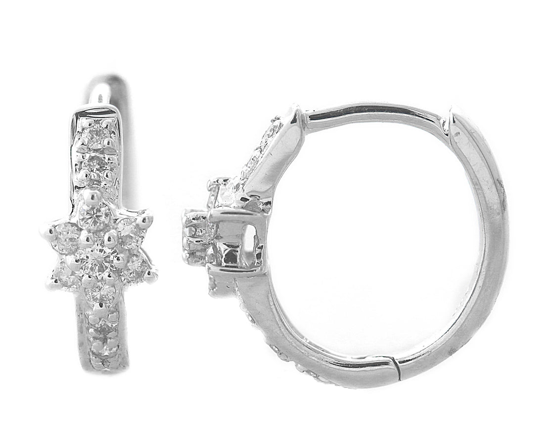 14kt White Gold Diamond Huggie Earrings
