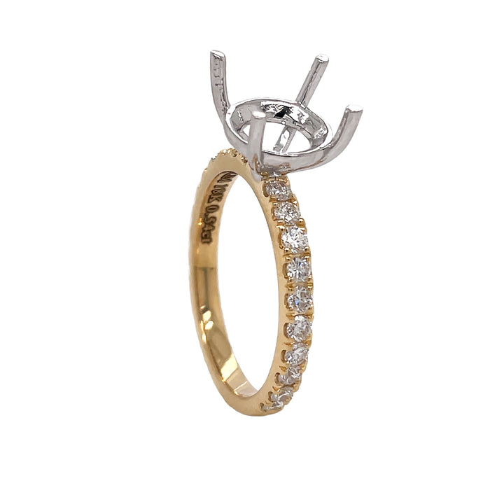 18kt Yellow And White Gold Diamond Semi Mount