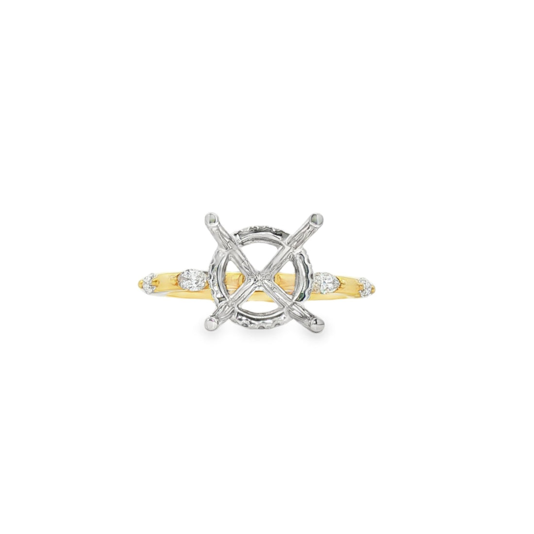 18kt Yellow And White Gold Diamond Semi-Mount