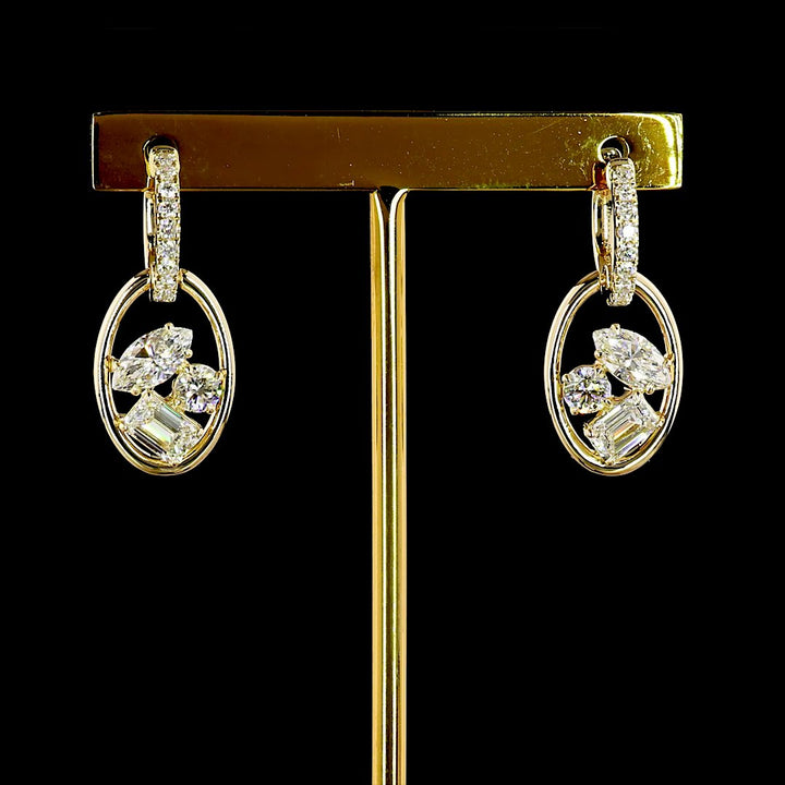 14kt Yellow Gold Lab Diamond Dangling Earring