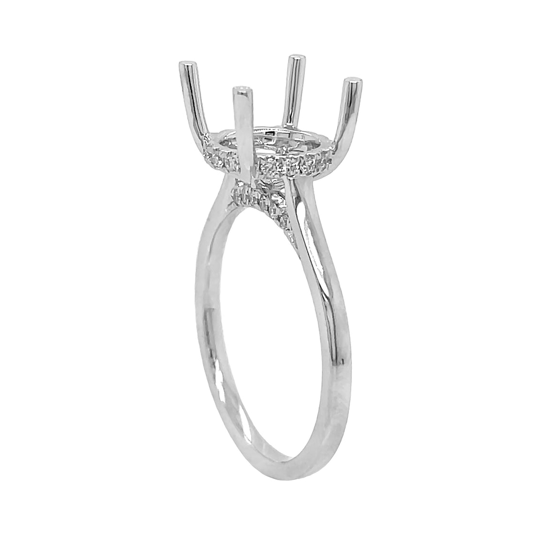 18kt White Gold Diamond Semi Mount
