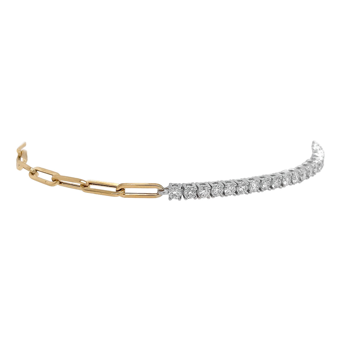18kt Yellow and White Gold Dimaond Link Bracelet