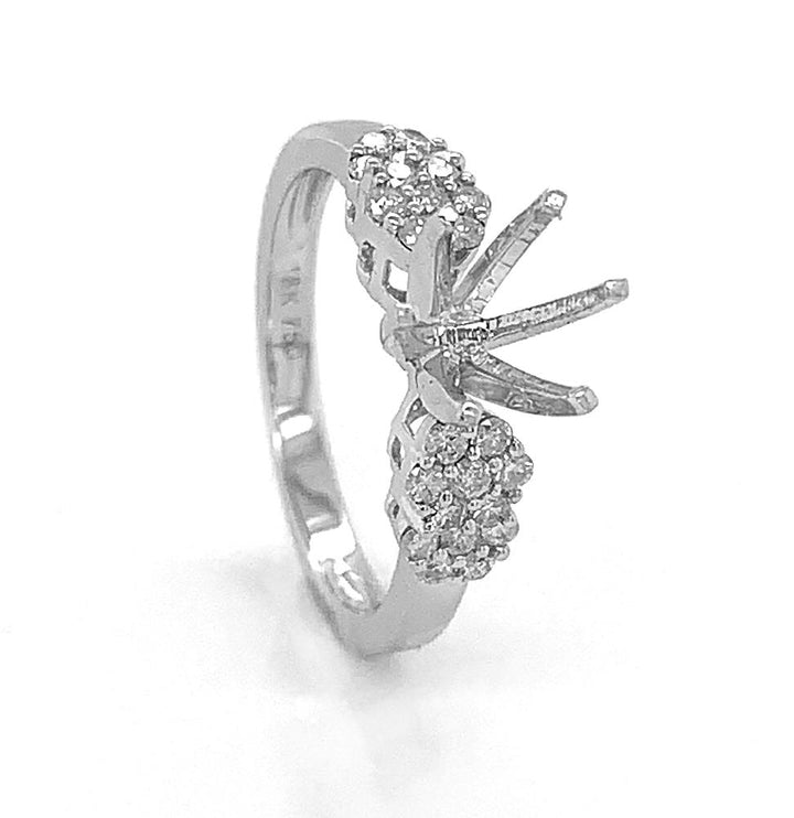18kt White Gold Diamond Semi Mount