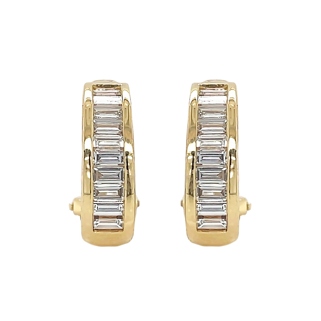 18kt Yellow Gold Diamond Huggie Earrings
