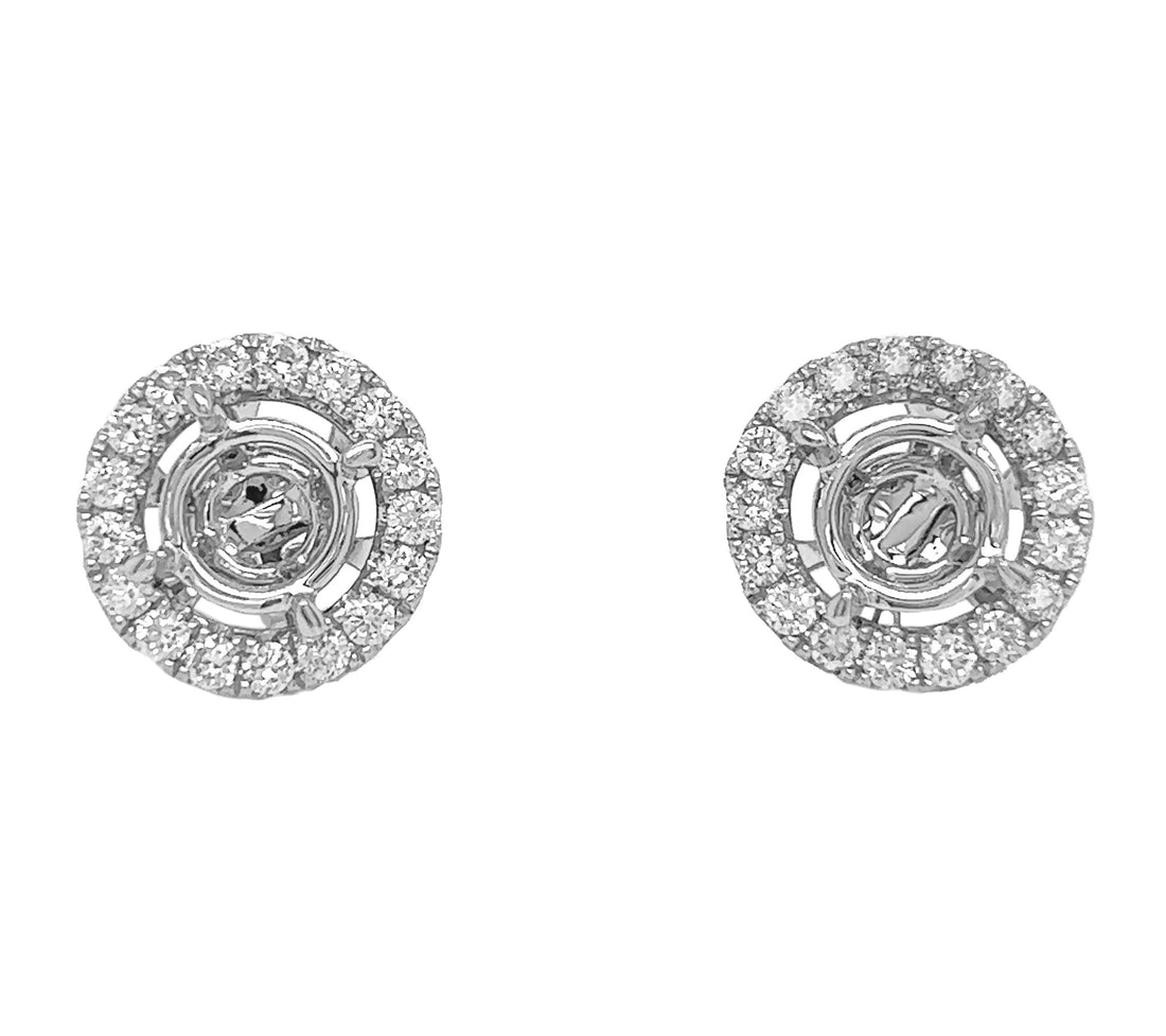 18kt White Gold Diamond Earring Mounting