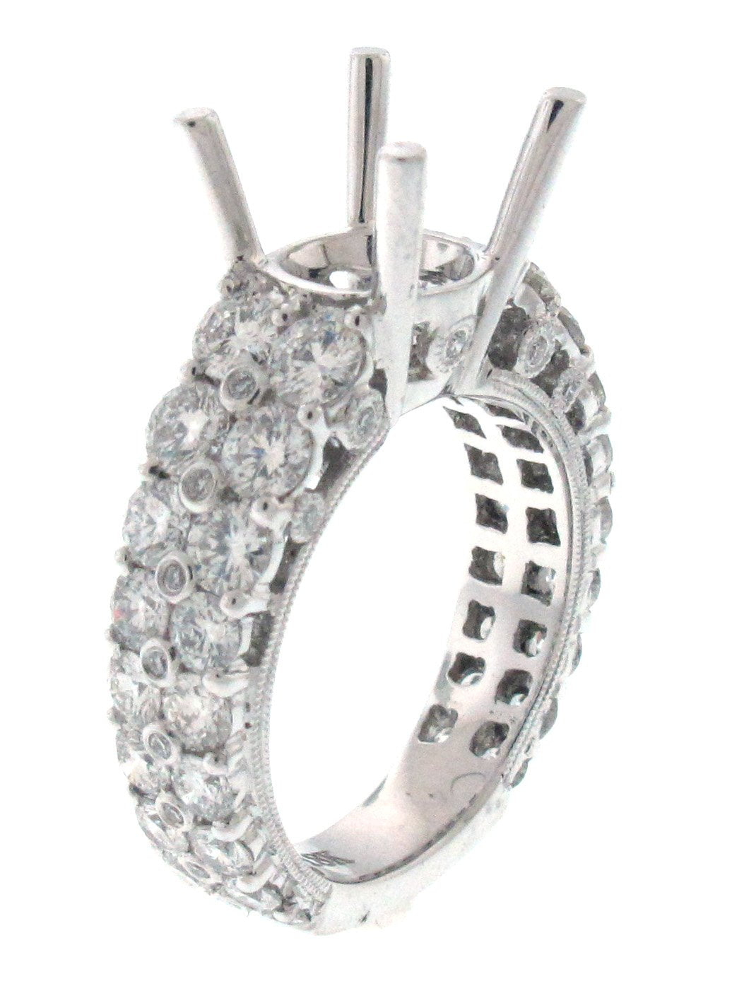 18kt White Gold Diamond Semi Mount