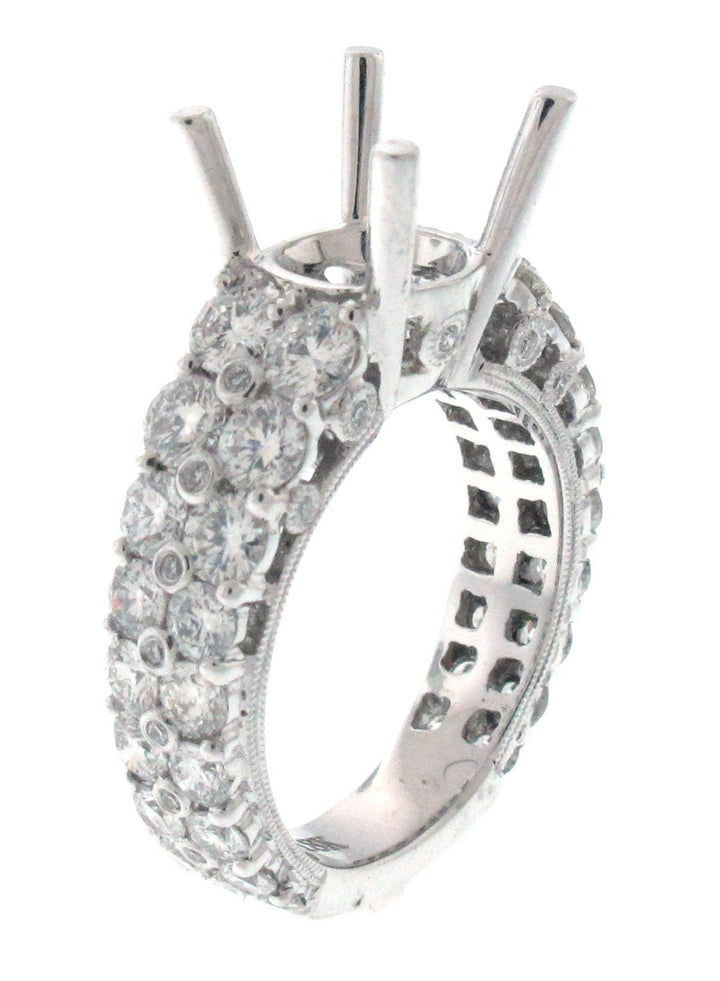 18kt White Gold Diamond Semi Mount