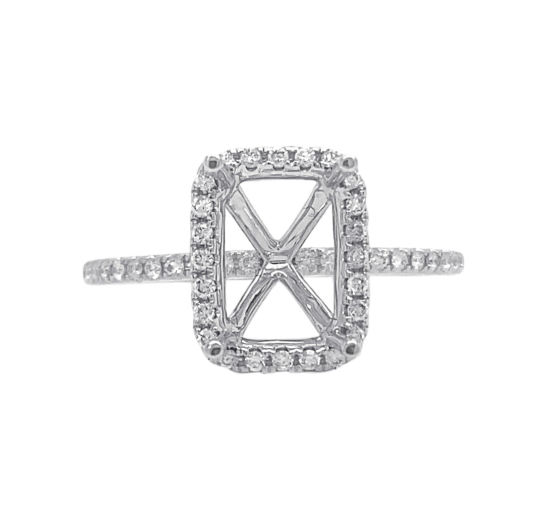 18kt White Gold Diamond Semi Mount