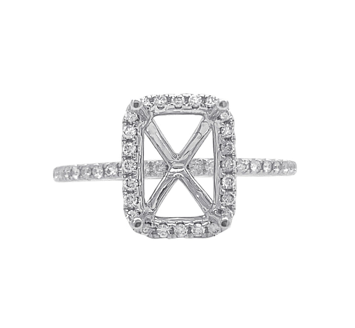 18kt White Gold Diamond Semi Mount