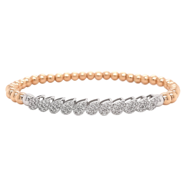 18kt Rose And White Gold Diamond Bracelet.