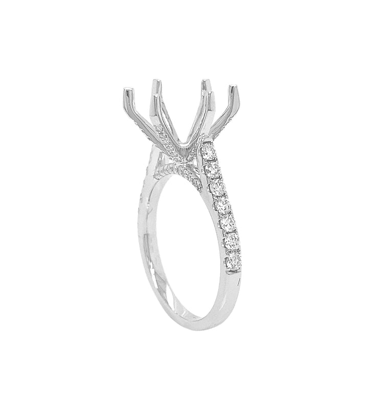 18kt White Gold Diamond Semi Mount