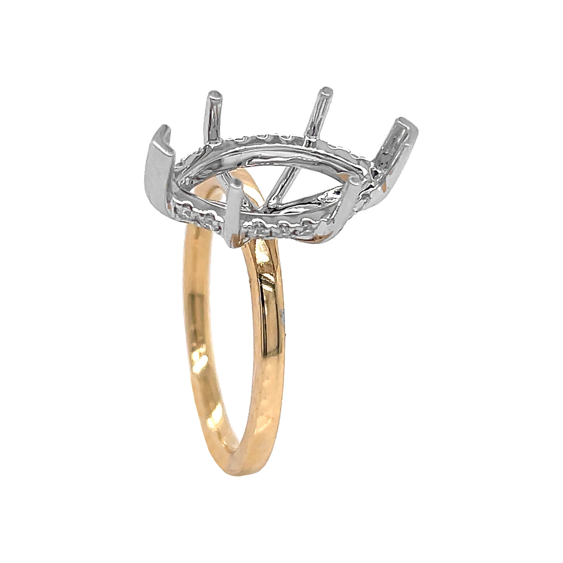 18kt Yellow And White Gold Diamond Semi Mount