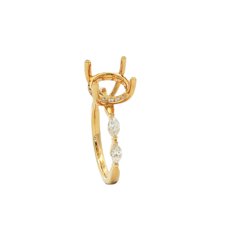 18kt Yellow Gold Diamond Semi-Mount