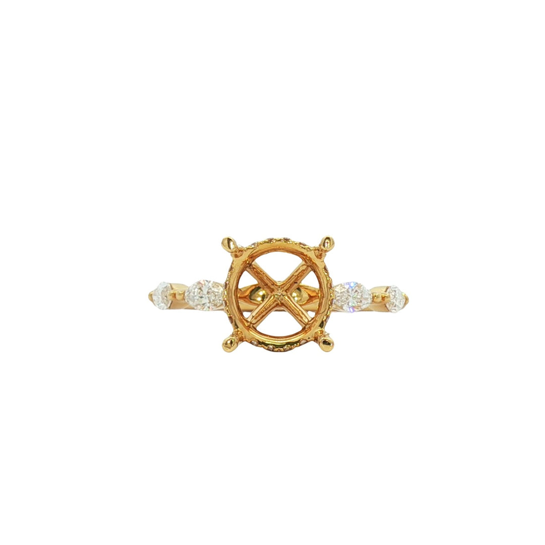 18kt Yellow Gold Diamond Semi-Mount
