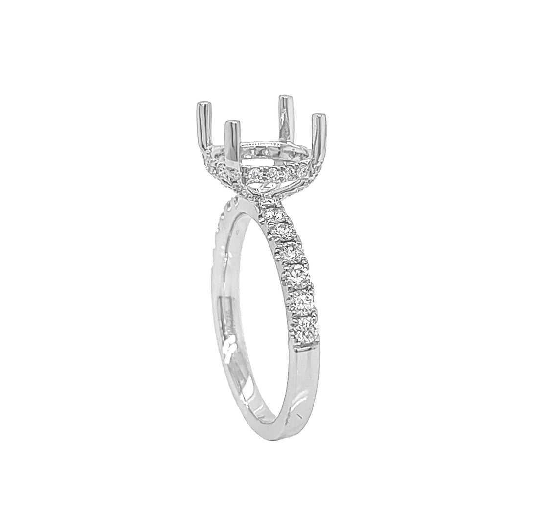 18kt White Gold Diamond Semi Mount
