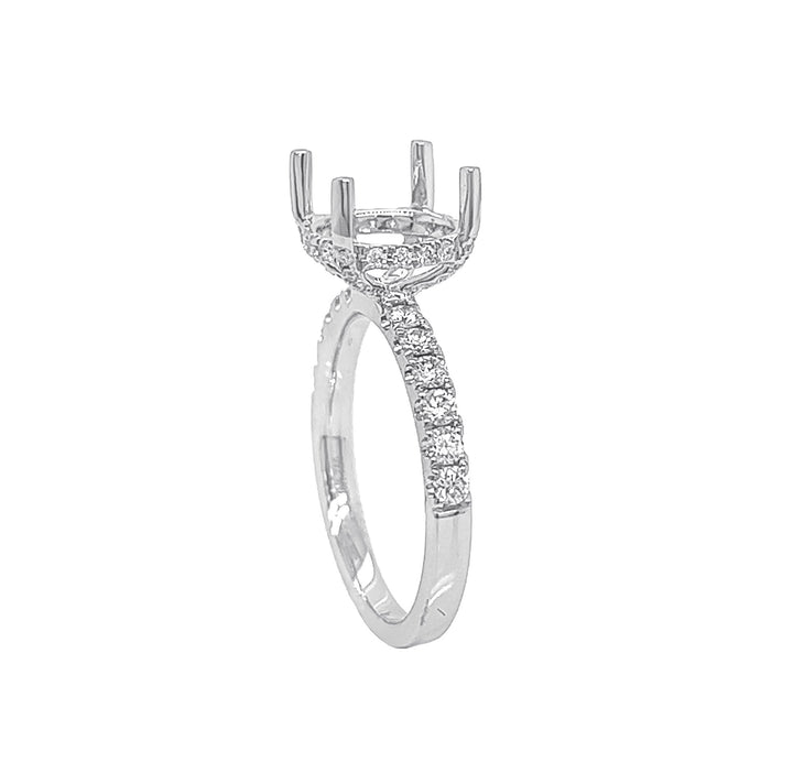 18kt White Gold Diamond Semi Mount