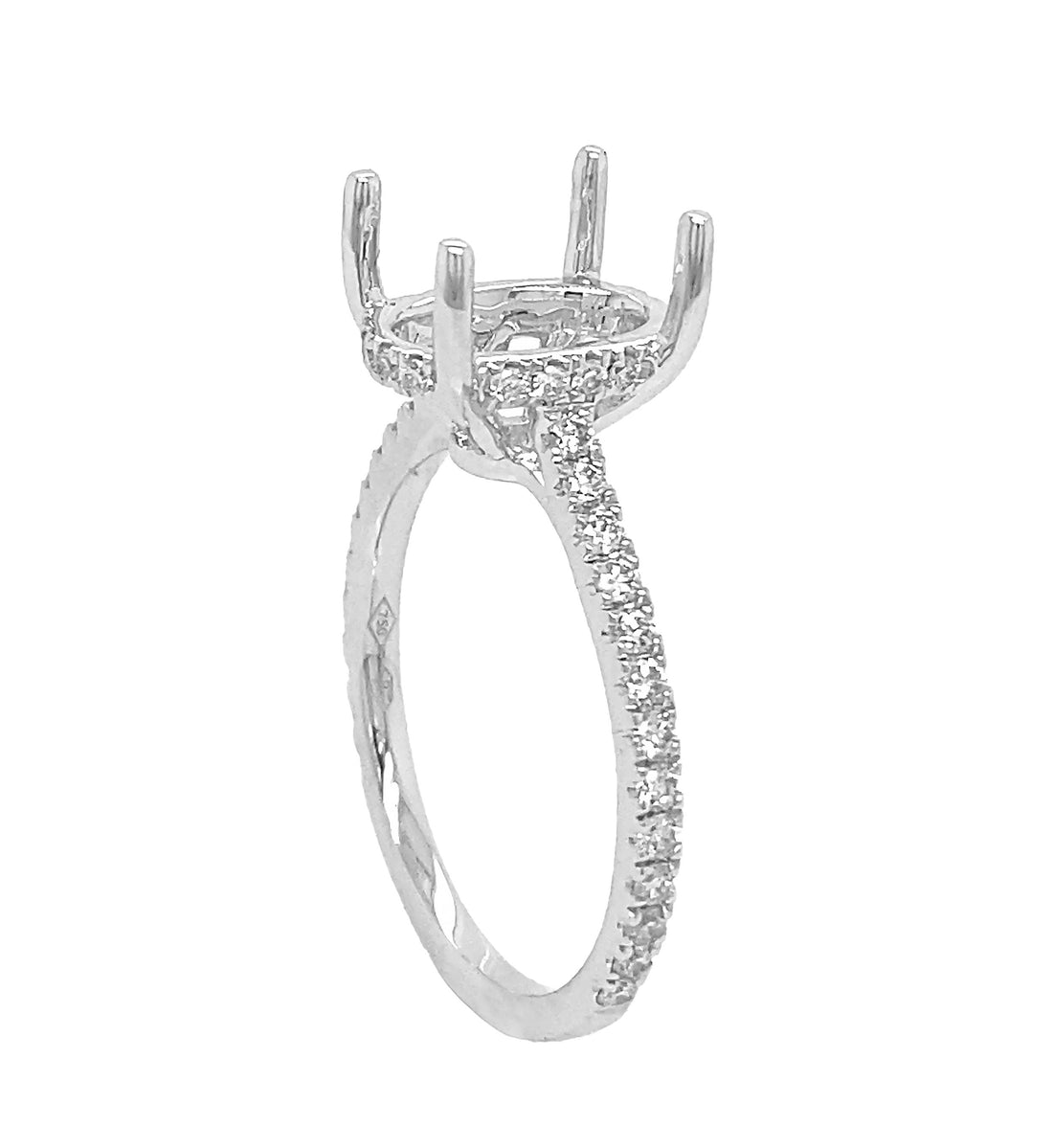 18kt White Gold Diamond Semi Mount