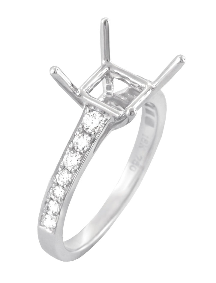 18kt White Gold Diamond Semi Mount