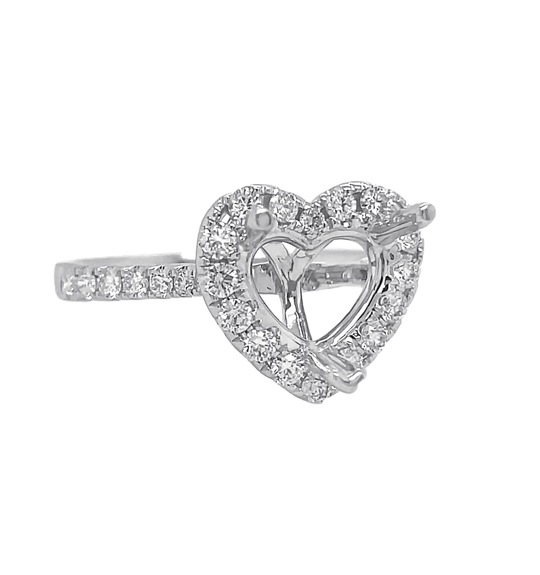 18kt White Gold Diamond Semi Mount