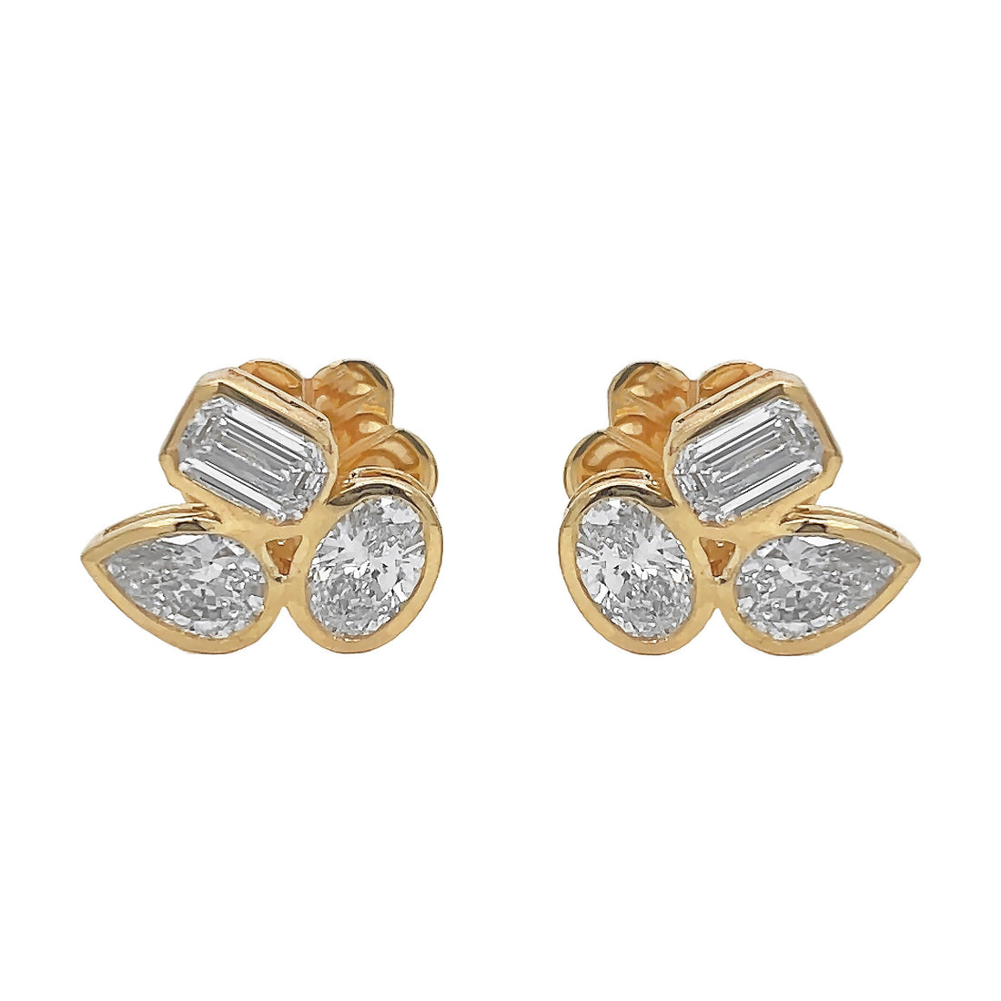 18kt Yellow Gold Diamond Earrings