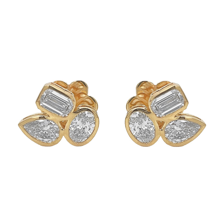 18kt Yellow Gold Diamond Earrings